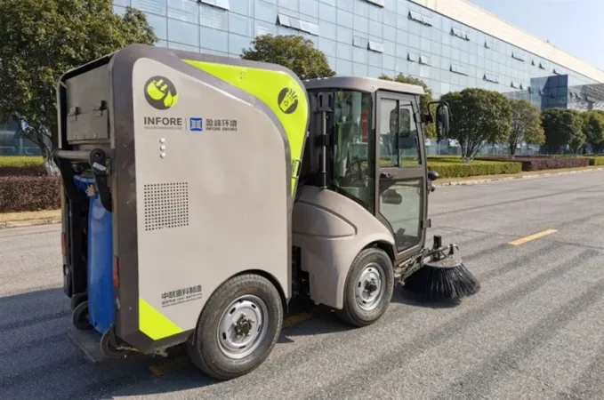 Pure Electric Mini Sweeper with Garbage Bin